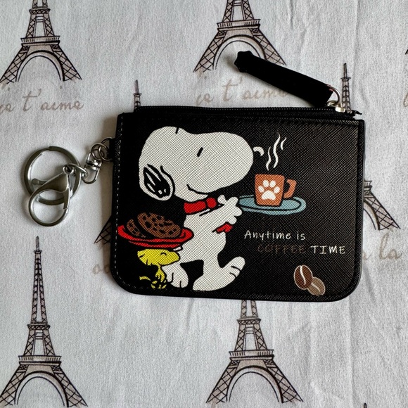 2 New Snoopy Coin Purses/Card Holder in Pink and Black - Picture 5 of 9